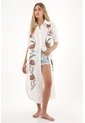 Tennis Vestido Largo Tipo Camisa Manga Larga Crudo Para Mujer de Tennis
