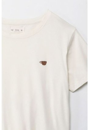 Tennis Camiseta Con Estampado En Punto Corazón Crudo Para Mujer