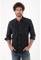 Tennis Camisa En Dril Con Bolsillos Negra Para Hombre de Tennis
