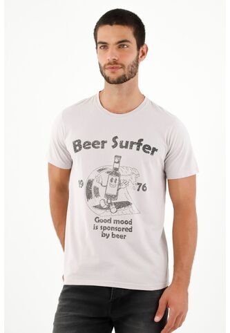 Tennis Camiseta Gris Estampada En Frente Para Hombre Tennis