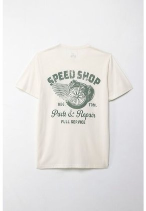 Tennis Camiseta Manga Corta Estampada Crudo Para Hombre