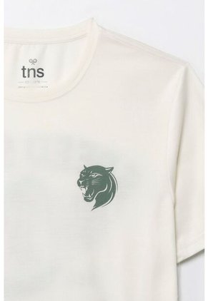 Tennis Camiseta Manga Corta Estampada Crudo Para Hombre
