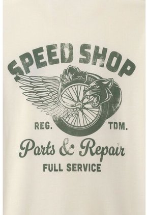 Tennis Camiseta Manga Corta Estampada Crudo Para Hombre