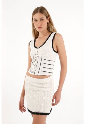 Tennis Falda Corta Con Ruedo En Contraste Para Mujer