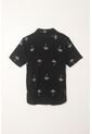 Tennis Camisa En Apariencia Lino Con Diseño De Palmeras Para Hombre de Tennis