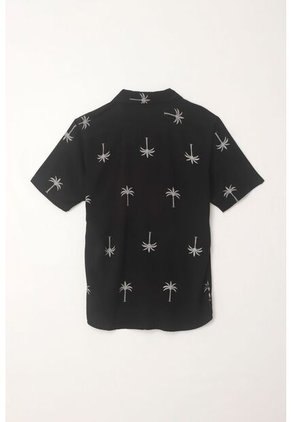 Tennis Camisa En Apariencia Lino Con Diseño De Palmeras Para Hombre