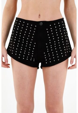 Tennis Short Negro Con Apliques Para Mujer Tennis