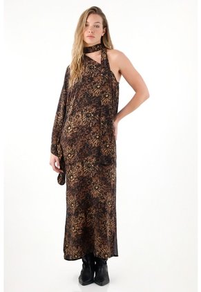 Tennis Vestido Largo Amplio Con Estampado De Flores Para Mujer