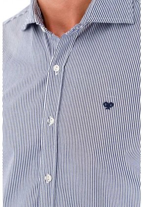 Camisa Cuello Francés Azul Para Hombre