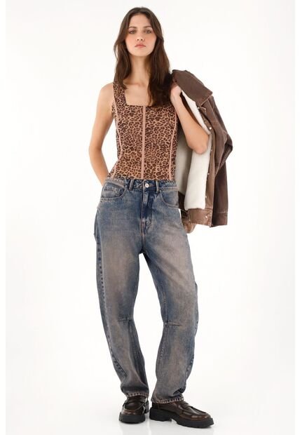 Tennis Camiseta Con Estampado Animal Print Para Mujer