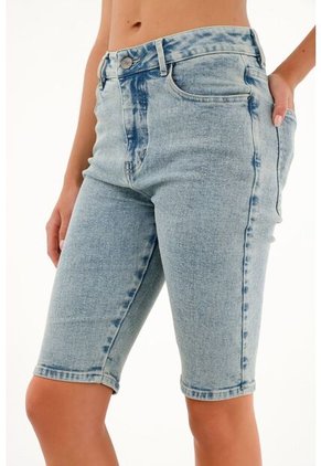 Tennis Bermuda Midi En Denim Para Mujer