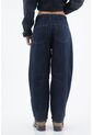 Tennis Jean Para Mujer En Denim Azul Oscuro Fit Holgado Con Cintura Desflecada de Tennis