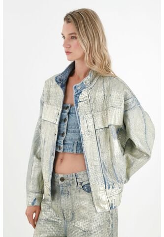 Tennis Chaqueta Efecto Metalizado Oversize Para Mujer Tennis