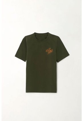 Camiseta Con Estampado En Espalda Verde Para Niño