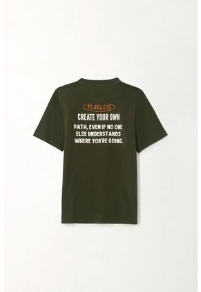 Camiseta Con Estampado En Espalda Verde Para Niño