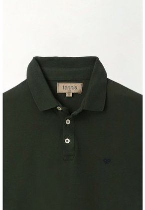 Tennis Polo Slim Fit Verde Licra Para Hombre
