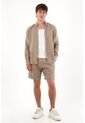 Tennis Camisa En 100% Lino Con Mini Bordado Gris Para Hombre de Tennis
