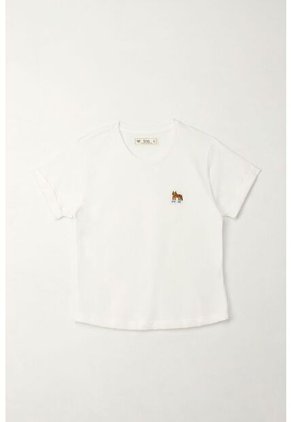 Camiseta Básica Manga Corta Crudo Para Niña