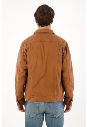 Tennis Abrigo Tipo Trucker Con Teñido Vintage Café Para Hombre