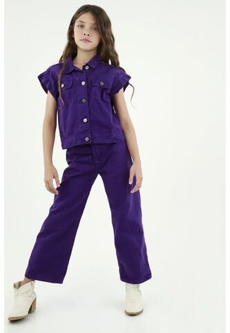 Chaleco Manga Corta Morado Para Niña Tennis