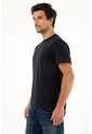 Tennis Camiseta Negra Manga Corta Para Hombre de Tennis
