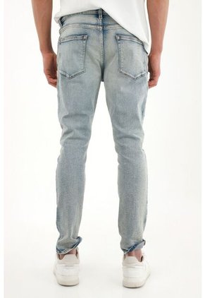 Tennis Jean Skinny De Tiro Medio Tono Claro Para Hombre