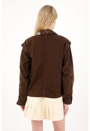 Tennis Abrigo En Tela Ovejero Con Lentejuelas Café Para Mujer