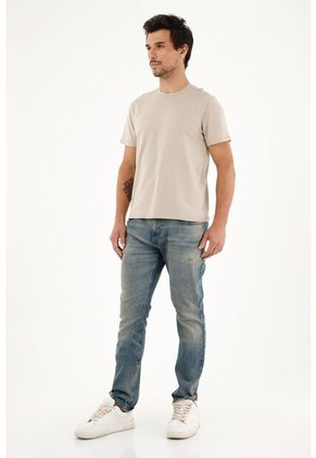 Tennis Jean Nudy Tono Medio Cinco Bolsillos Azul Para Hombre