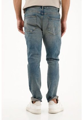 Tennis Jean Nudy Tono Medio Cinco Bolsillos Azul Para Hombre