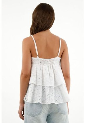 Tennis Camisa Crudo En Ojalillo Para Mujer