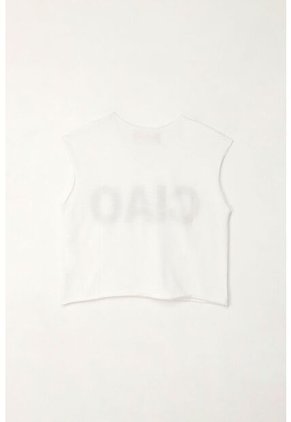 Camiseta Manga Sisa Con Estampado Blanca Para Niña