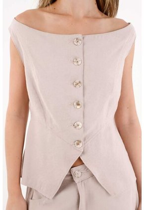 Tennis Chaleco Con Escote Bandeja Crudo Para Mujer