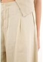 Pantalón Wide Leg En 100% Lino Café Para Mujer de Tennis