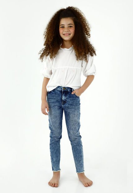 Jean Para Niña Con Efecto Desgastado