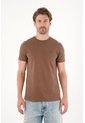 Tennis Camiseta Manga Corta Con Raqueta Bordada Café Para Hombre de Tennis