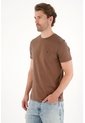 Tennis Camiseta Manga Corta Con Raqueta Bordada Café Para Hombre de Tennis