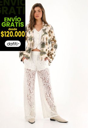 Tennis Blazer Con Estampado De Palmeras Y Tigres Para Mujer
