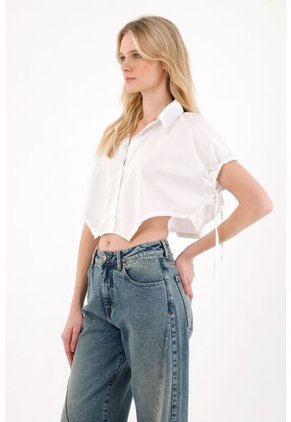 Tennis Camisa Con Recogido Crudo Para Mujer