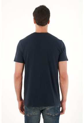 Tennis Camiseta De Cuello Neru Azul Para Hombre