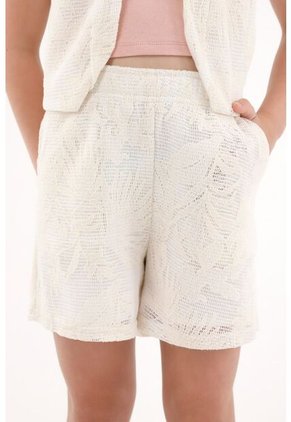 Bermuda Crudo Con Pretina Elástica Para Niña