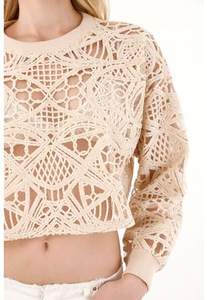 Tennis Buzo Con Transparencia Crudo Para Mujer