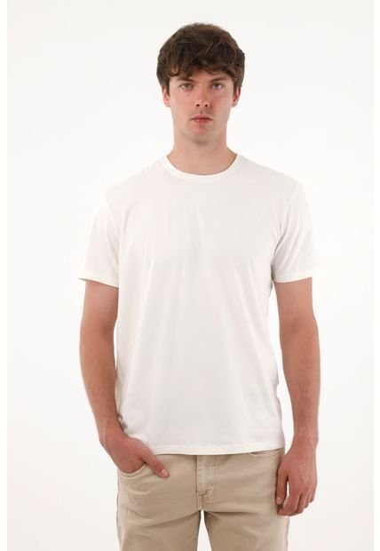 Camiseta Con Raqueta Estampada Crudo Para Hombre