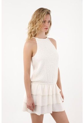 Tennis Vestido Corto Con Cuello Alto Para Mujer