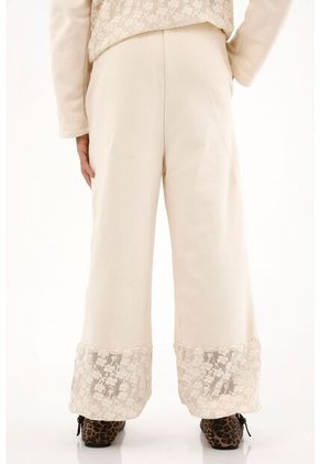 Pantalón Jogger Con Detalles De Encaje Crudo Para Niña
