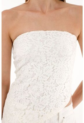 Tennis Camisa Strapless Tipo Encaje Para Mujer