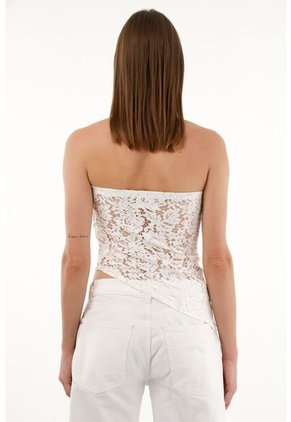 Tennis Camisa Strapless Tipo Encaje Para Mujer