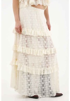 Tennis Falda Larga Con Transparencia Para Mujer