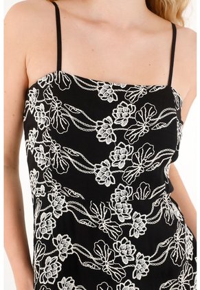 Tennis Vestido Largo Estampado Con Escote Recto Para Mujer