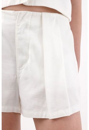 Tennis Short Tiro Alto Con Tablas Crudo Para Mujer