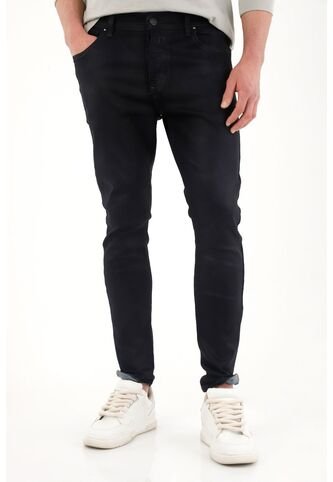 Tennis Jean Super Skinny De Tiro Medio Con Efecto Cuero Para Hombre Tennis